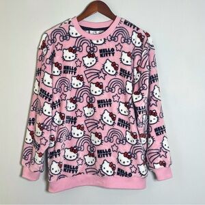 Hello Kitty Women's Super Soft Plush Pink Pull-Over Sweater